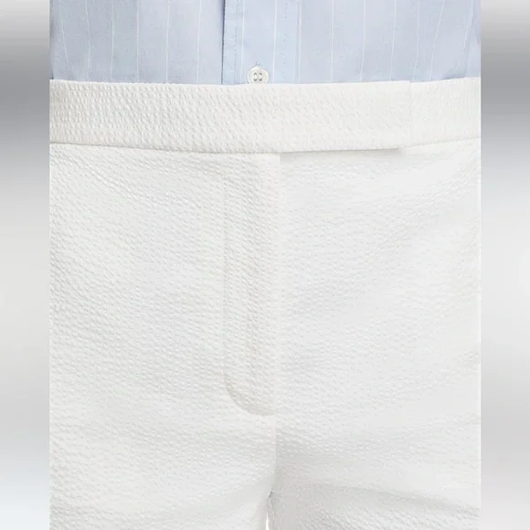 Theory Waist Tab White Seersucker Shorts size 0 xs - Picture 5 of 12